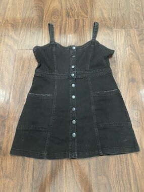 Aeropostale Black Denim Overall Skirt